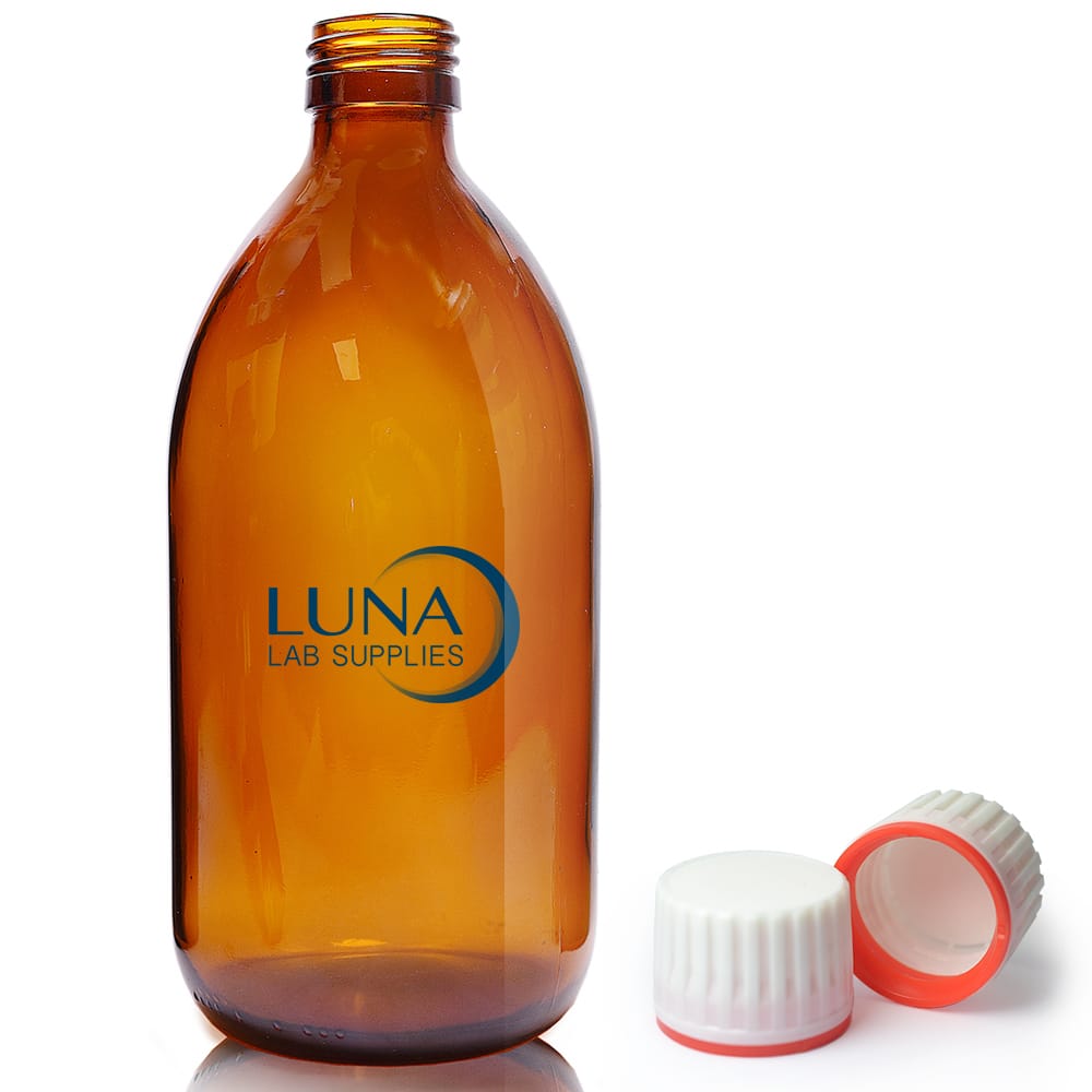 500ml Amber Glass Sirop Bottle & 28mm (Red Band) T/E Cap