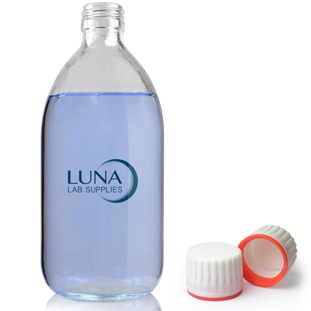 500ml Clear Glass Sirop Bottle & 28mm (Red Band) T/E Cap