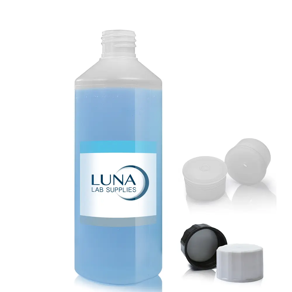 500ml Natural HDPE Plastic Round Bottle With 28mm Screw Cap & One Hole Plug