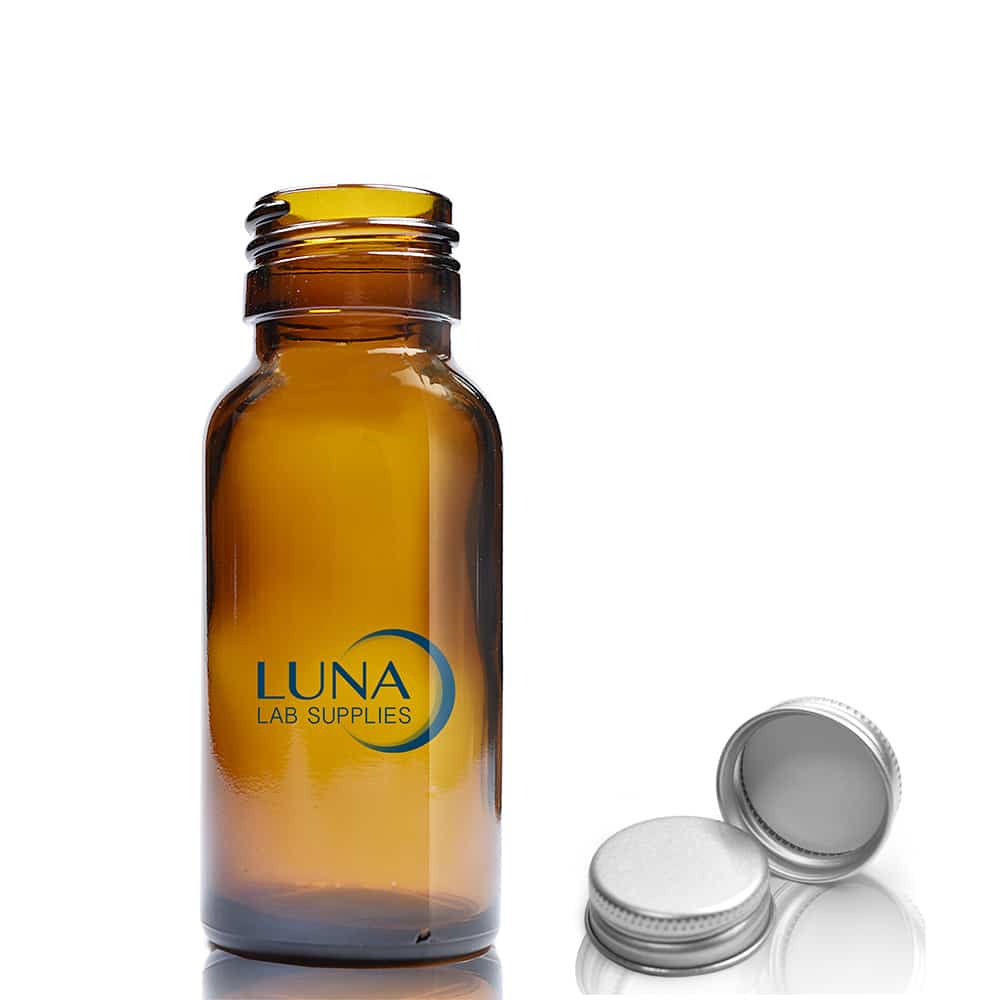 50ml Amber Glass Boston Bottle With Aluminium Cap