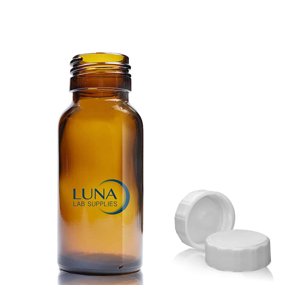 50ml Amber Glass Boston Bottle With PP Polycone Cap