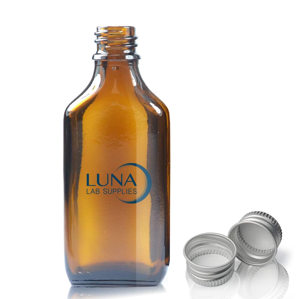 50ml Amber Glass Rectangular Bottle With Aluminium Cap