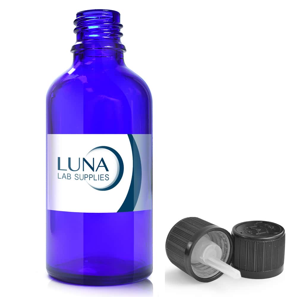 50ml Blue Glass Dropper Bottle with CRC dropper cap