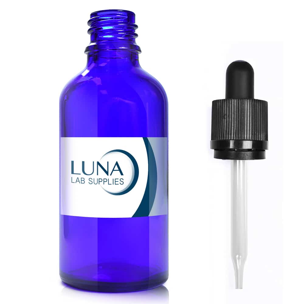 50ml Blue Glass Dropper Bottle & CRC Glass Pipette With Wiper