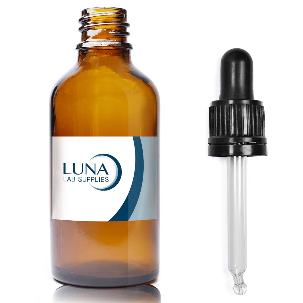 50ml Amber Glass Dropper Bottle & T/E Glass Pipette With Wiper