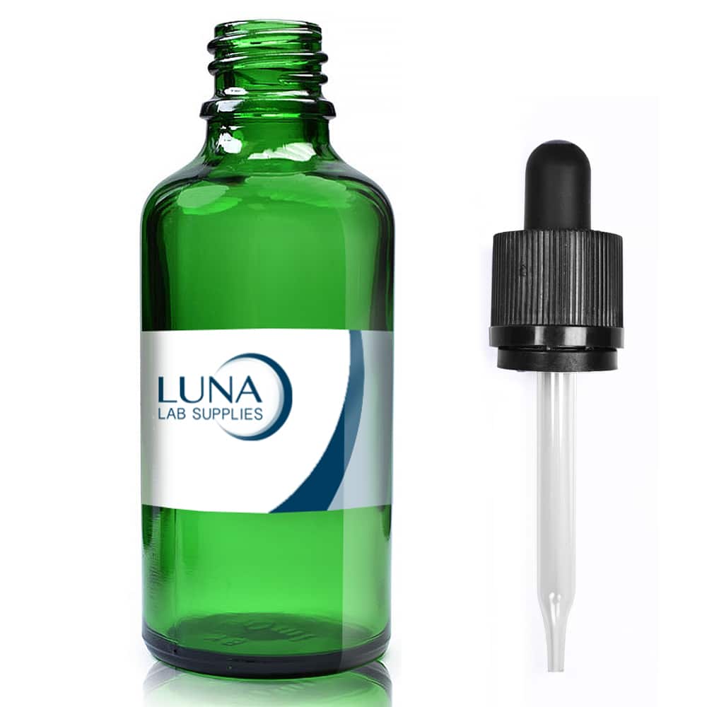50ml Green Glass Dropper Bottle & CRC Glass Pipette With Wiper