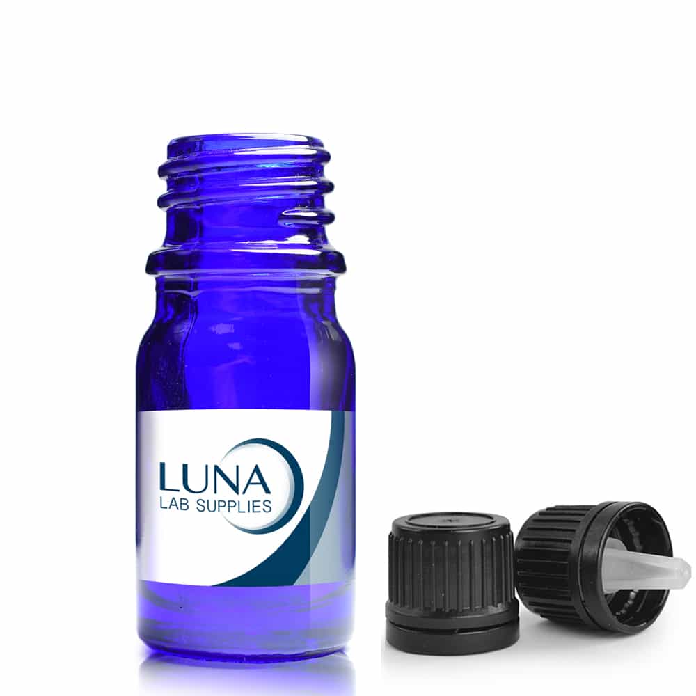 5ml Blue Glass Dropper Bottle with dropper cap