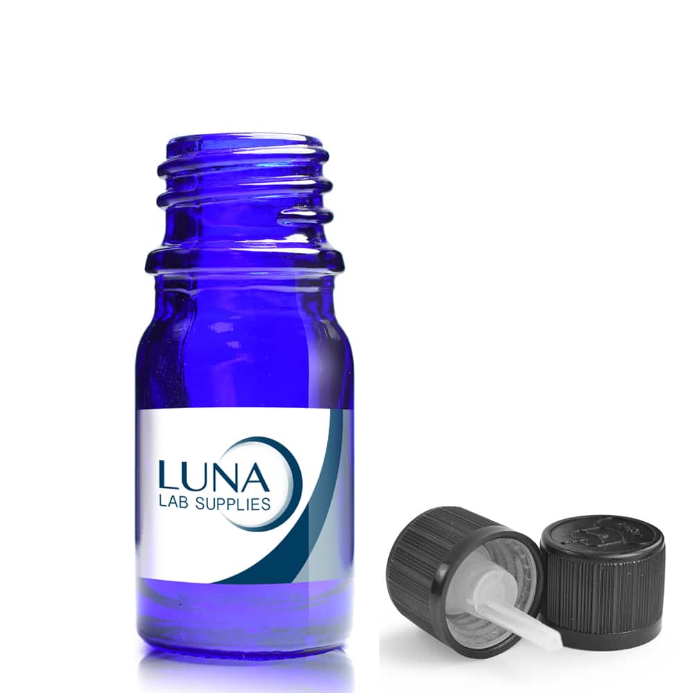 5ml Blue Glass Dropper Bottle with dropper cap
