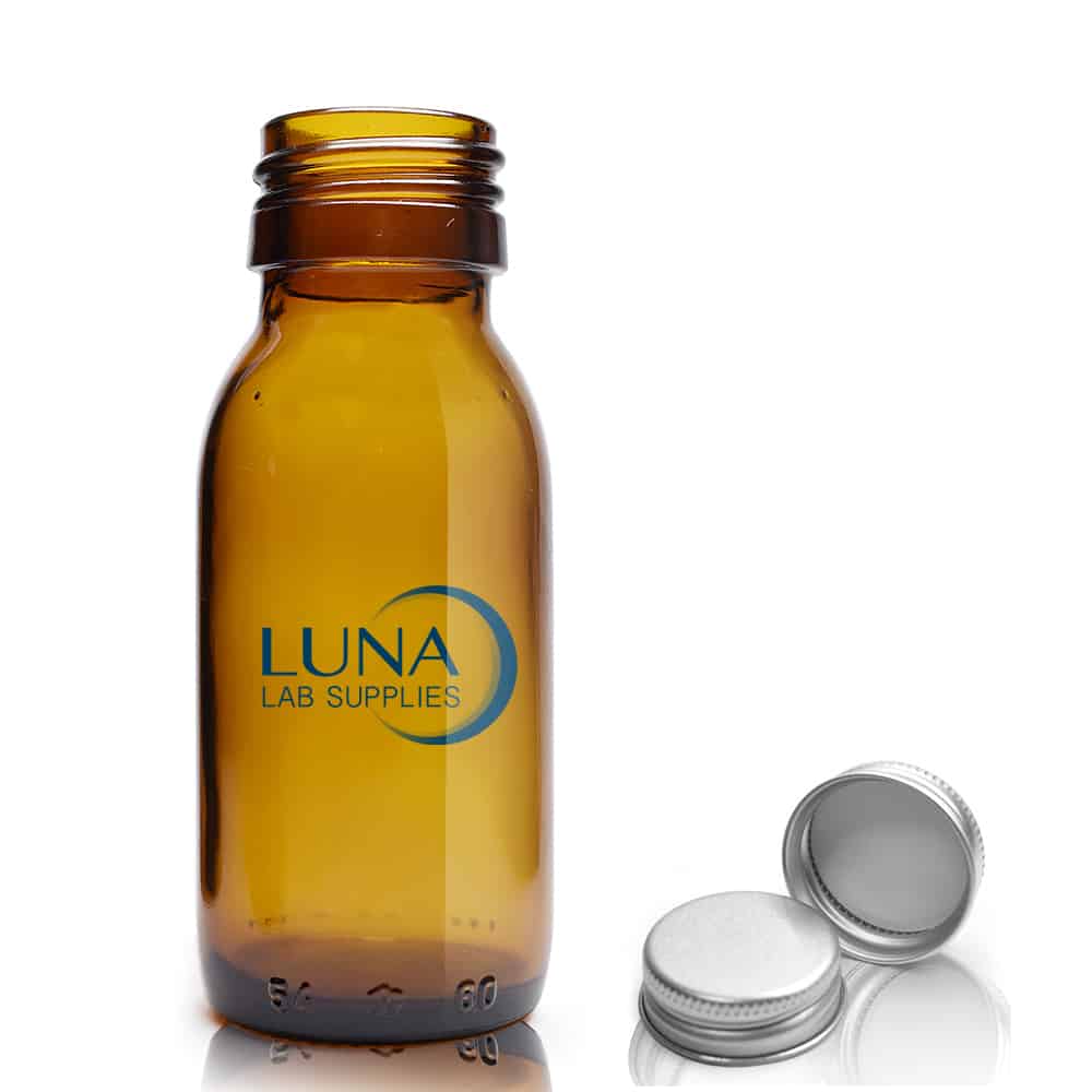 60ml Amber Glass Sirop Bottle & Aluminium Cap