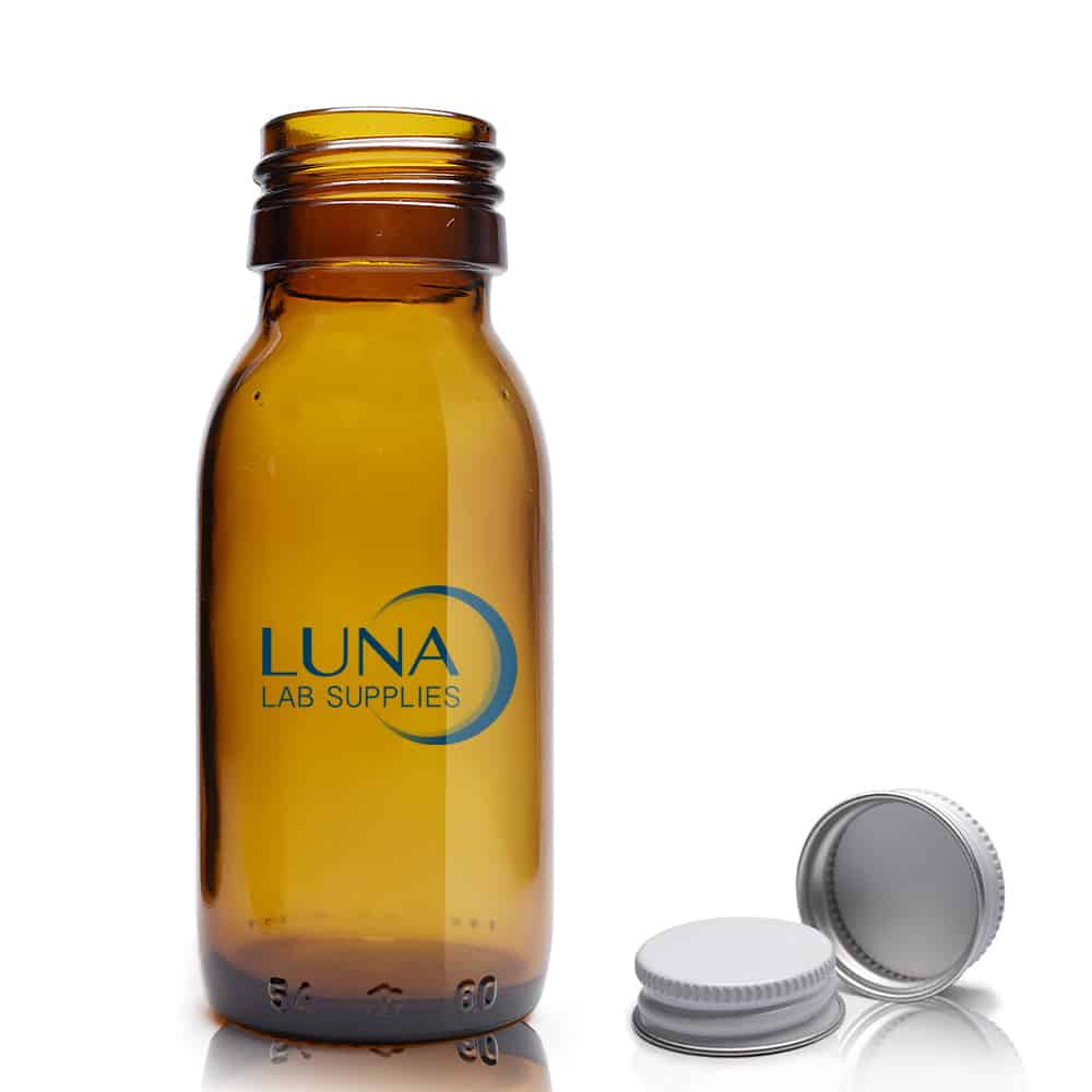 60ml Amber Glass Sirop Bottle & Aluminium Cap