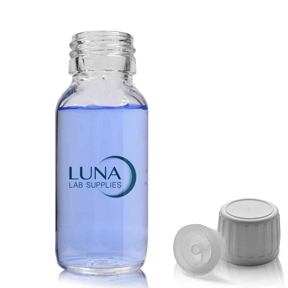 60ml Clear Glass Sirop Bottle With TE Cap & Pourer Insert