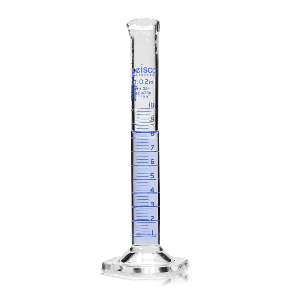 10ml Borosilicate Glass Hex Base Measuring Cylinder