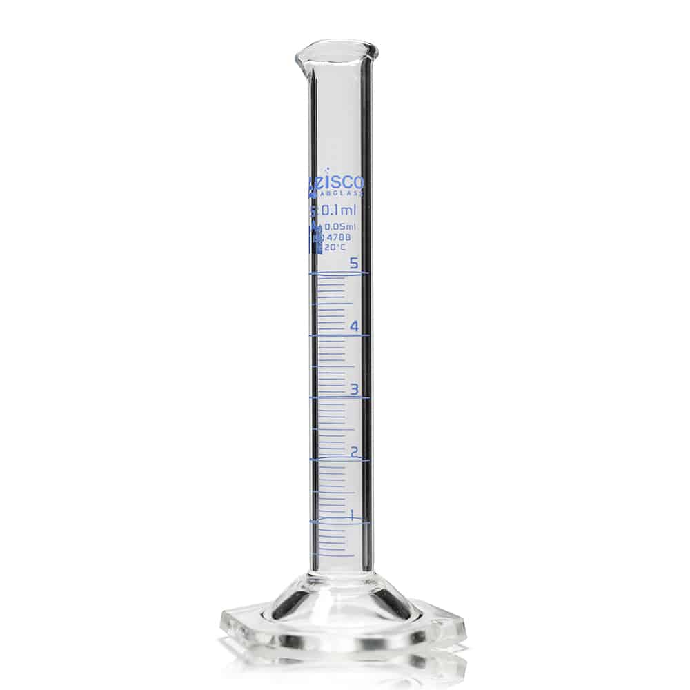 5ml Labglass Borosilicate Glass Hex Base Measuring Cylinder - Image 2