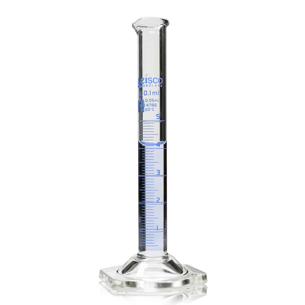 5ml Borosilicate Glass Hex Base Measuring Cylinder