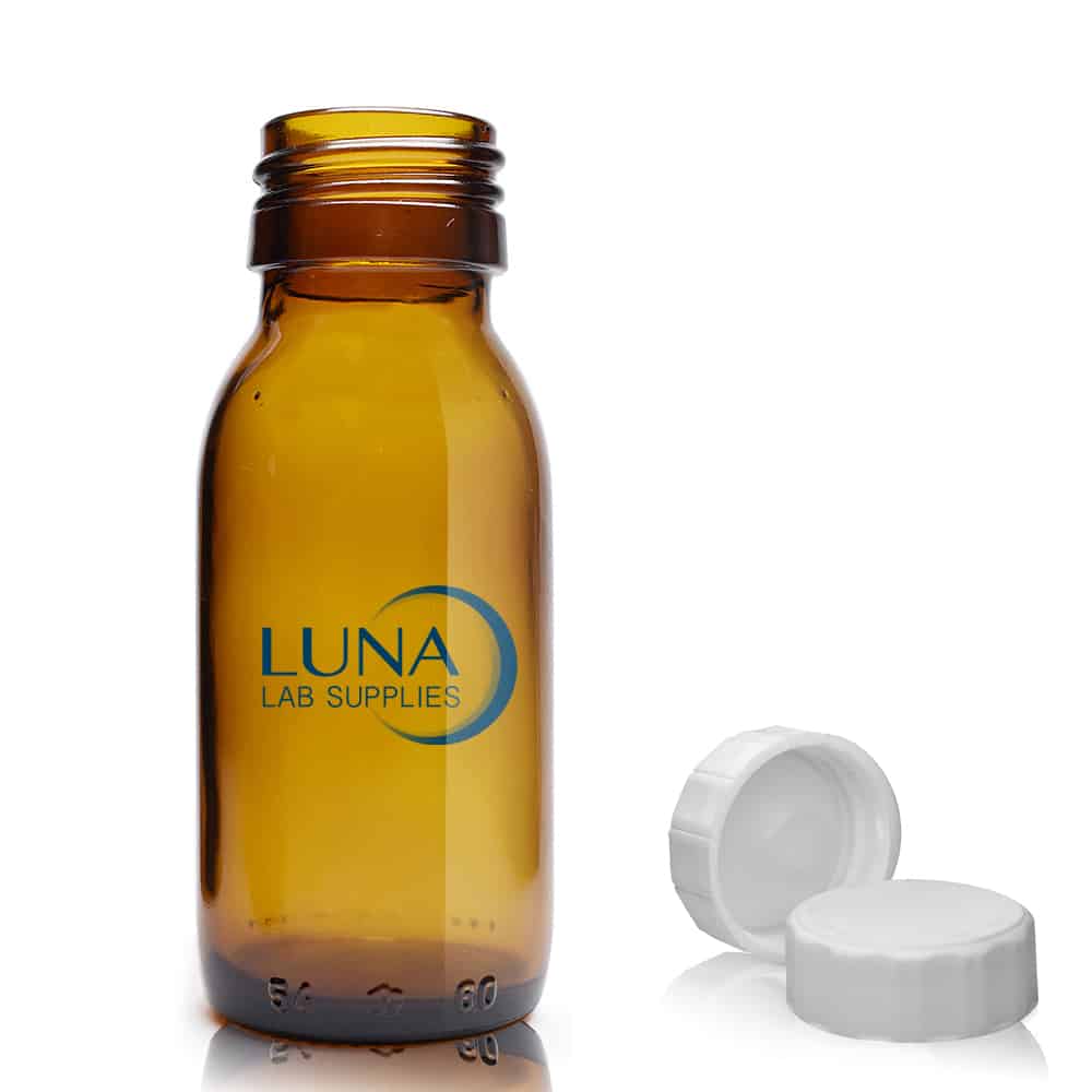 60ml Amber Glass Sirop Bottle With PP Polycone Cap