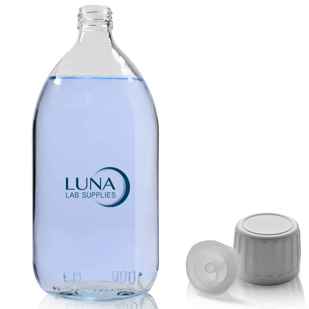 1000ml Clear Glass Sirop Bottle With TE Cap & Pourer Insert