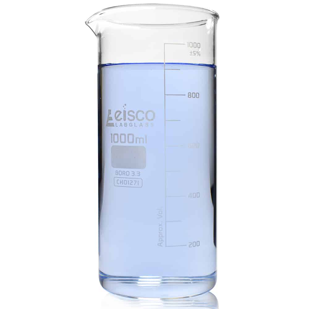 1000ml Tall Form Eisco Labglass Borosilicate Glass Beaker