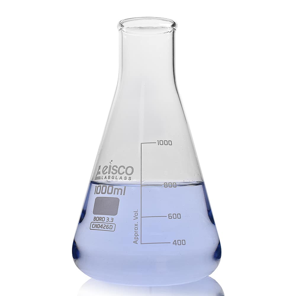 1000ml Wide Neck Borosilicate Glass Conical Laboratory Flask