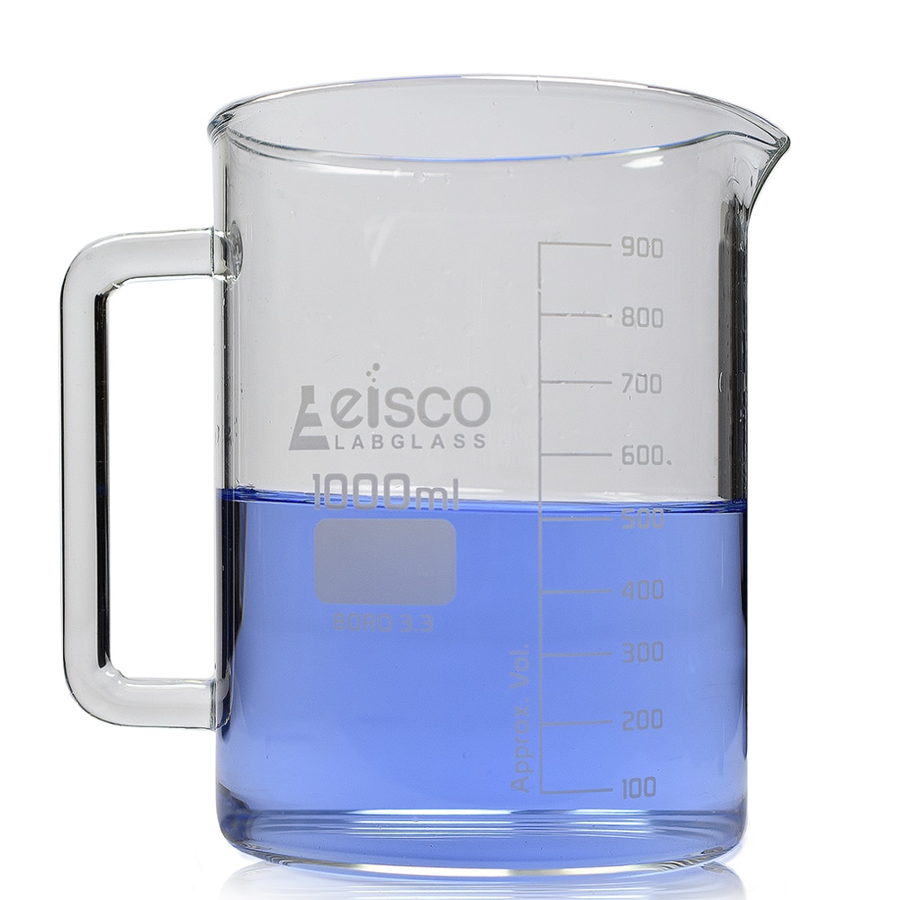 1000ml Low Form Eisco Labglass Glass Beaker Mug