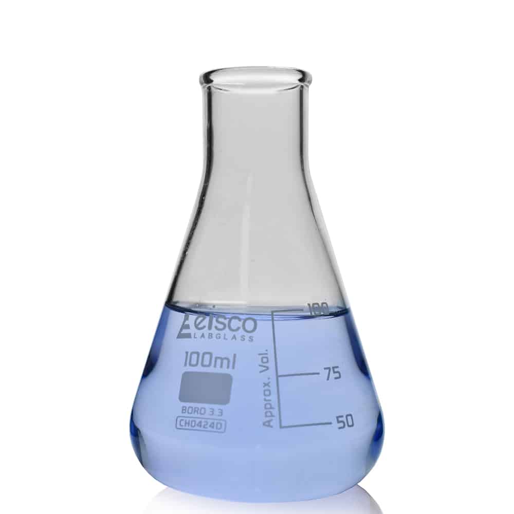 100ml Narrow Neck Eisco Labglass Borosilicate Glass Conical Laboratory Flask