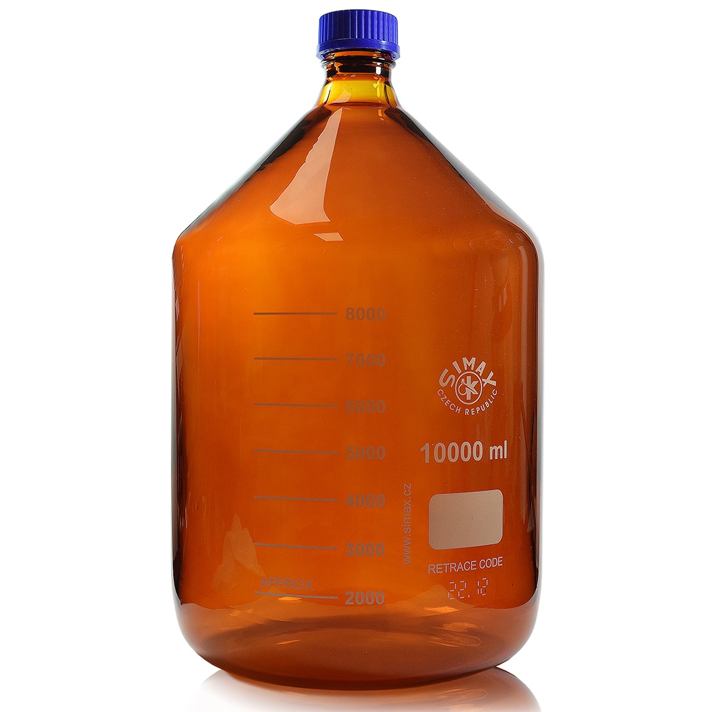 10000ml Amber Glass Media Bottle with Blue Screw Cap