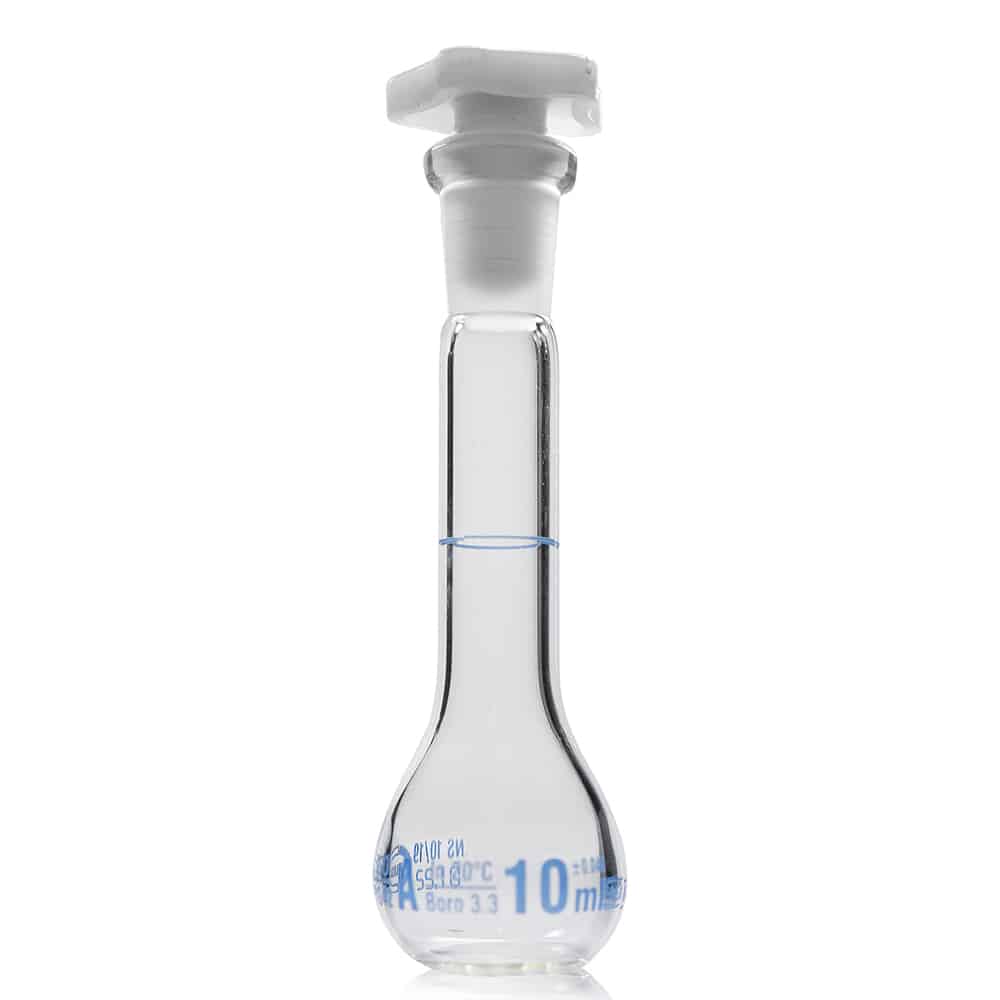10ml Borosilicate Glass Volumetric Flask with Plastic Stopper