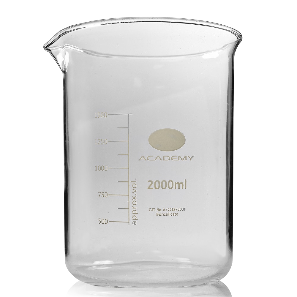 2000ml Low Form Academy Borosilicate Glass Beaker