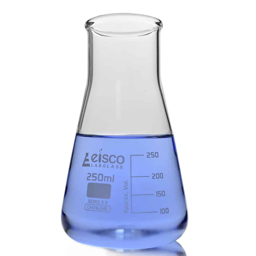 250ml Wide Neck Borosilicate Glass Conical Laboratory Flask