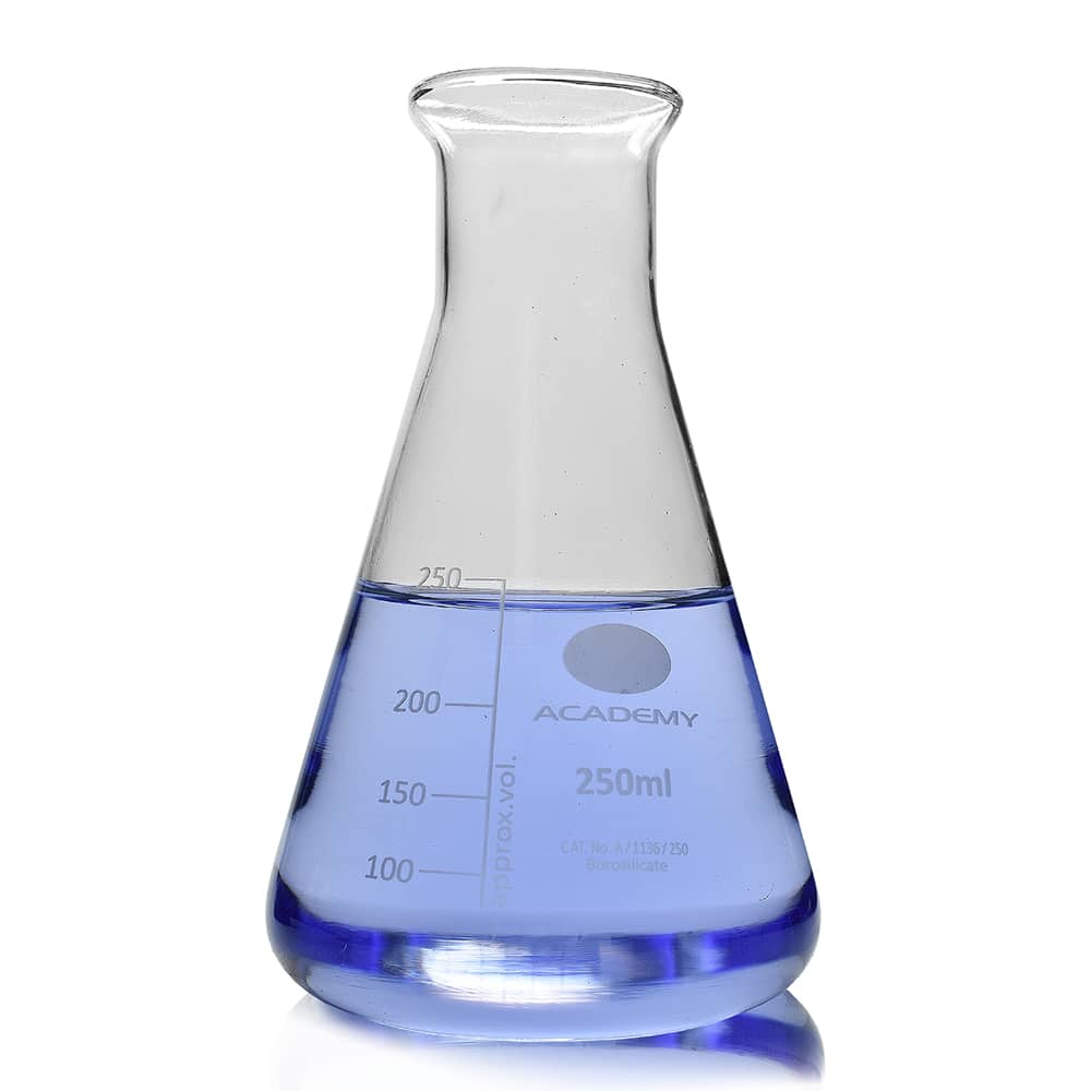 250ml Easy Pour Academy Borosilicate Glass Conical Flask
