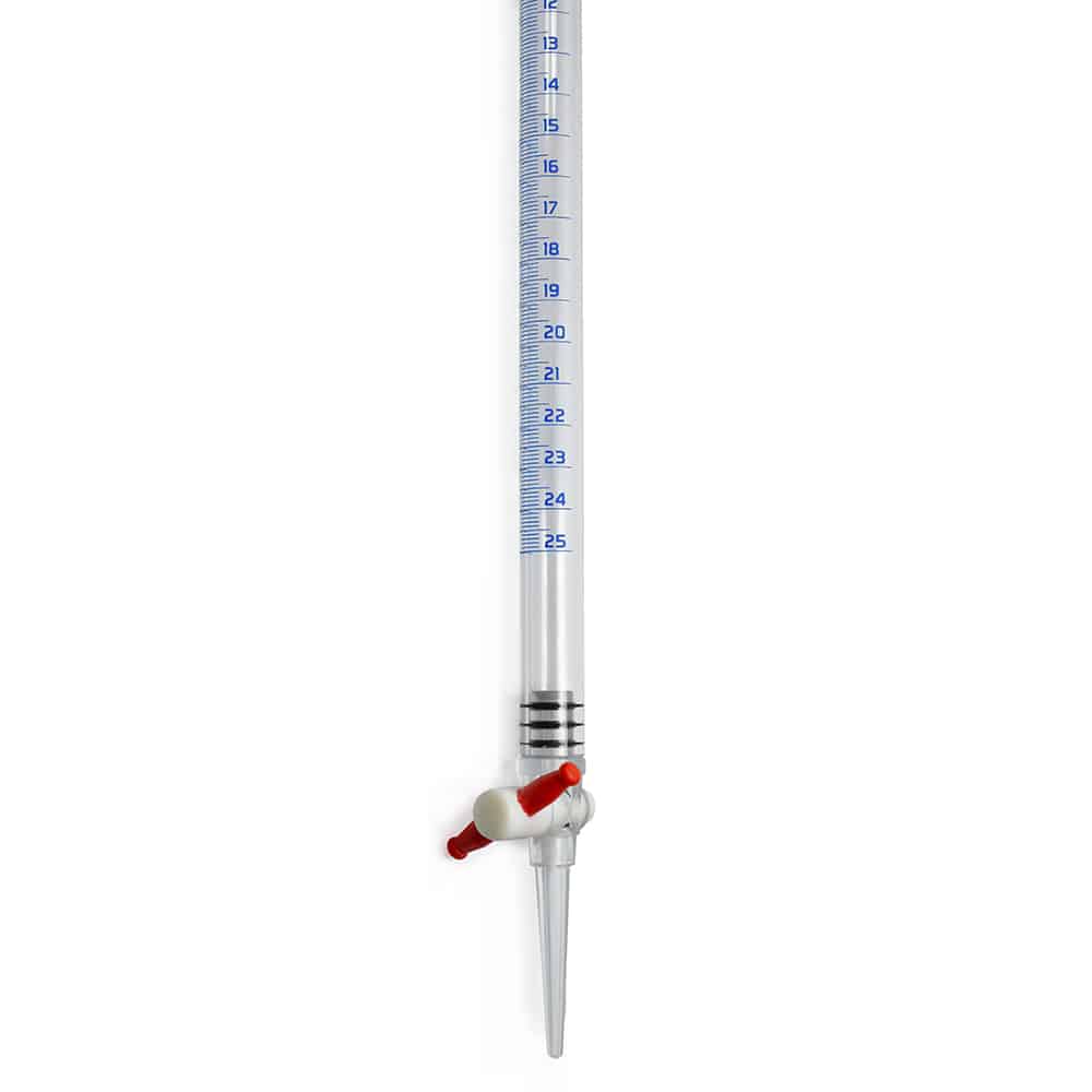 25ml Eisco Acrylic Burette - Class B, PTFE Stopcock