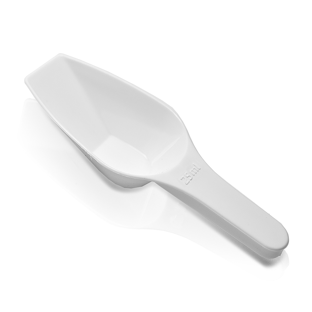25ml Flat Bottom Polypropylene Weighing Scoop