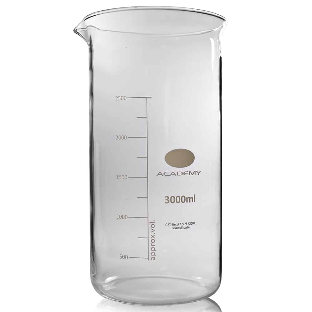 3000ml Tall Form Academy Borosilicate Glass Beaker