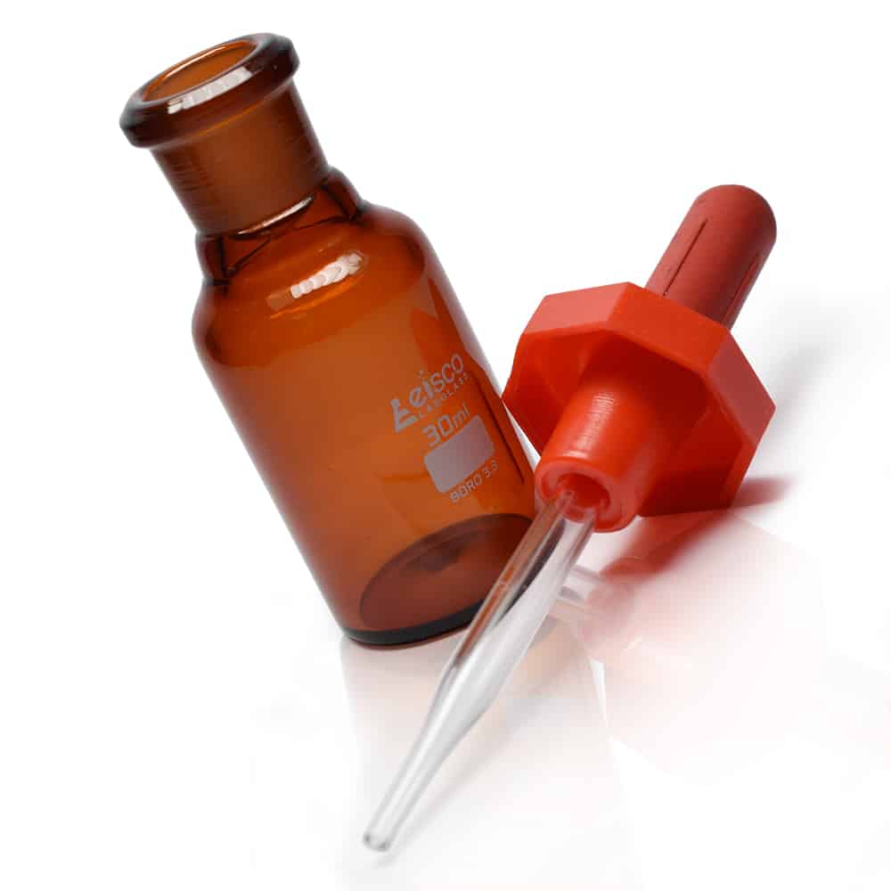 30ml Labglass Borosilicate Glass Amber Dropper Bottle with pipette