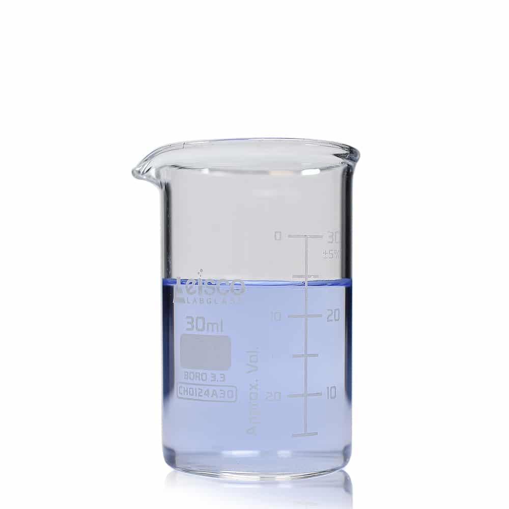 30ml Low Form Eisco Labglass Borosilicate Glass Beaker