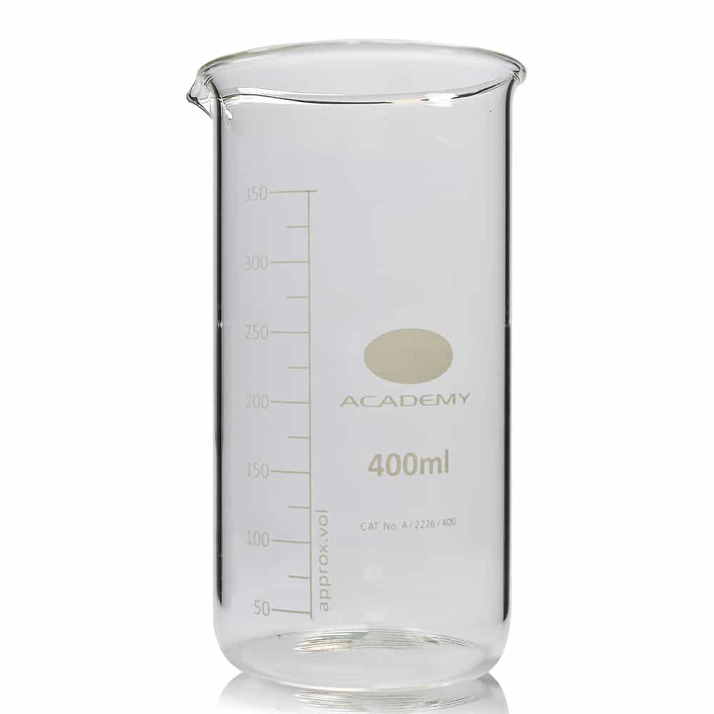 400ml Tall Form Academy Borosilicate Glass Beaker