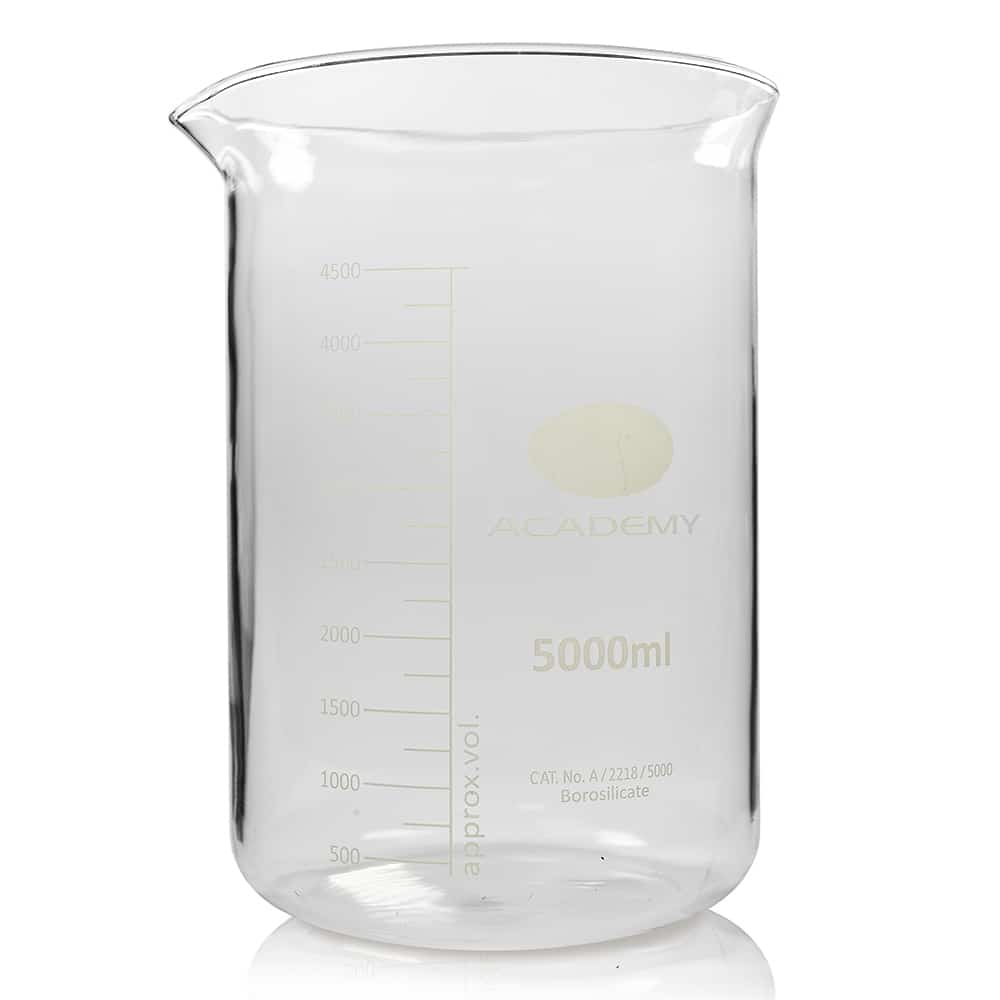 5000ml Low Form Academy Borosilicate Glass Beaker