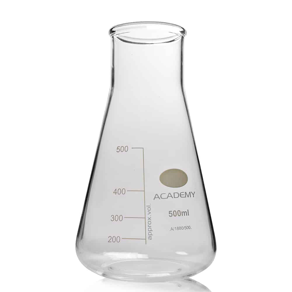 500ml Academy Borosilicate Glass Conical Laboratory Flask
