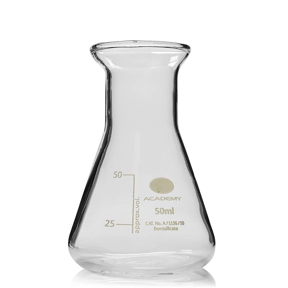 50ml Easy Pour Academy Borosilicate Glass Conical Flask