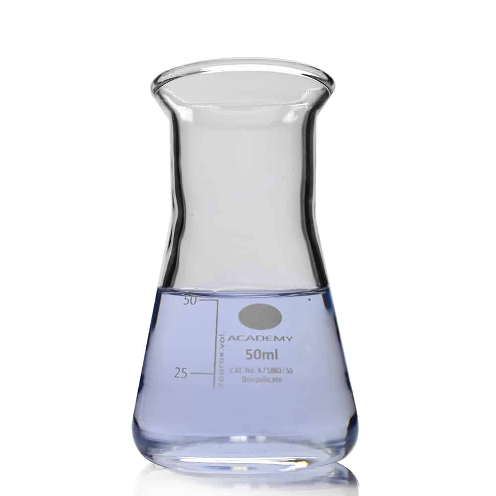 50ml Wide Neck Borosilicate Glass Conical Laboratory Flask