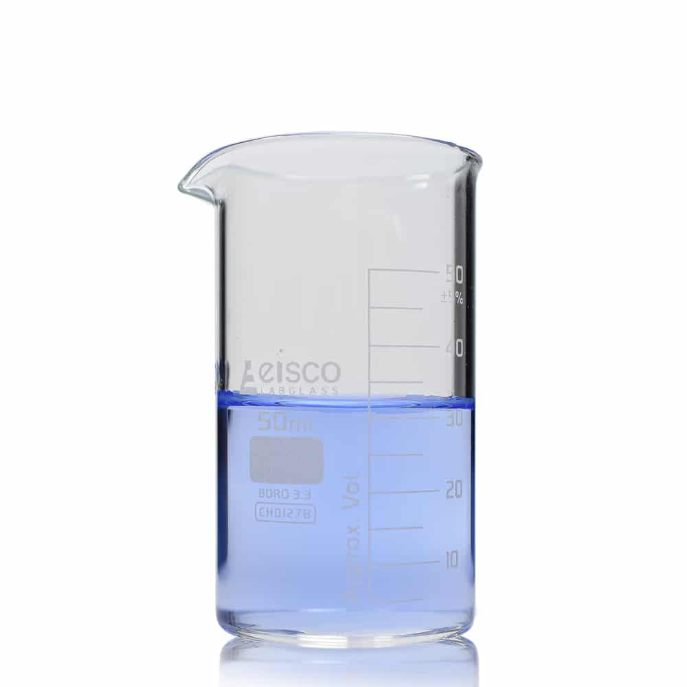 50ml Tall Form Eisco Labglass Borosilicate Beaker