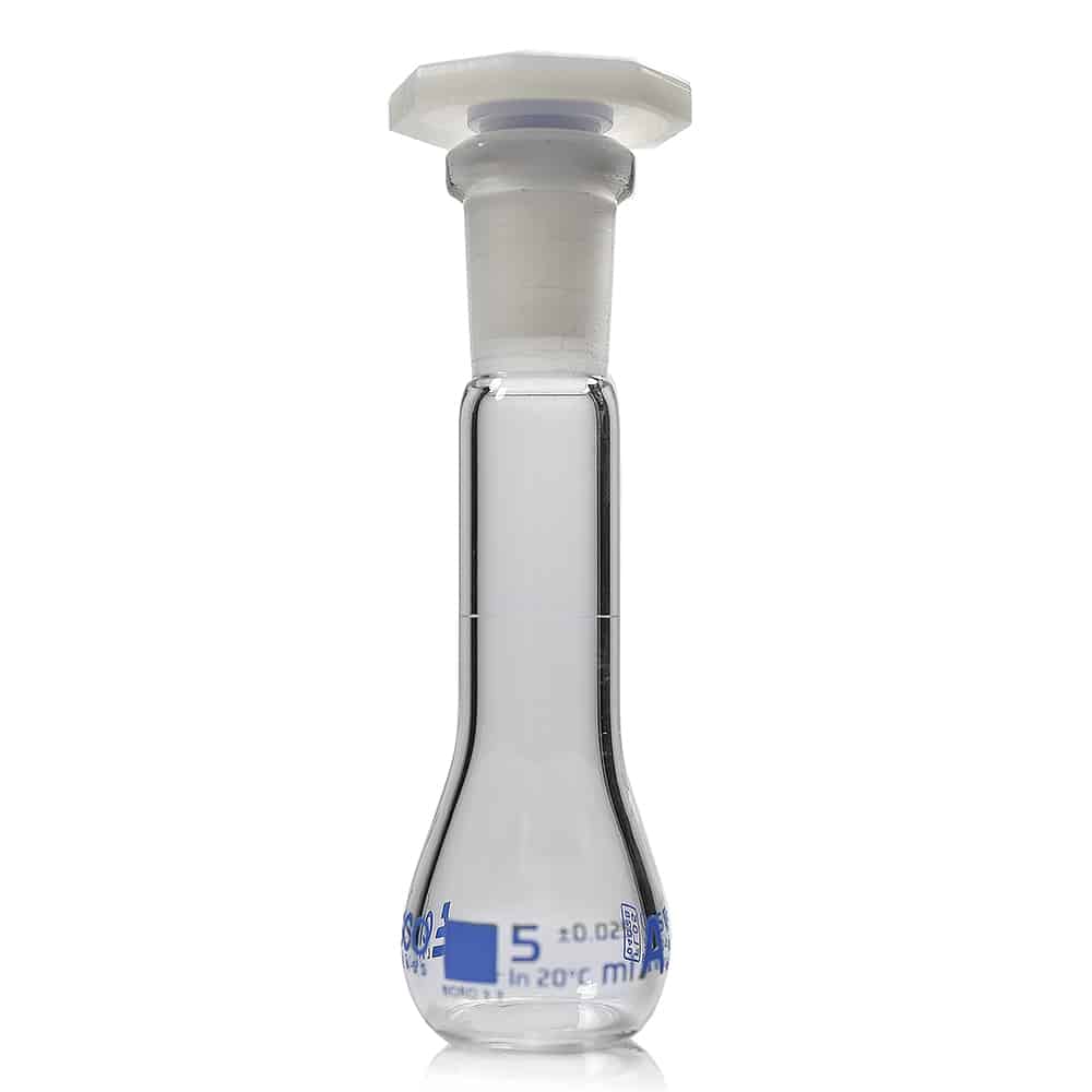5ml Borosilicate Glass Volumetric Flask with Plastic Stopper