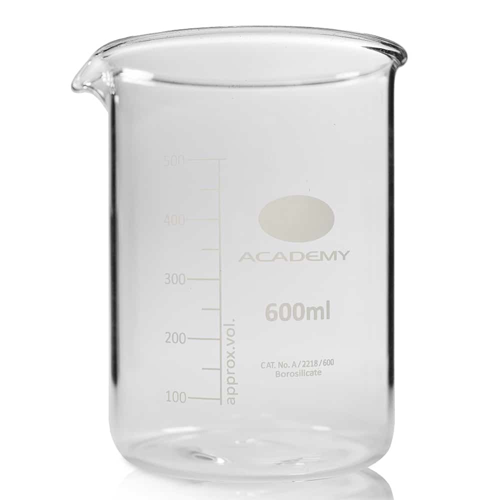 600ml Low Form Academy Borosilicate Glass Beaker