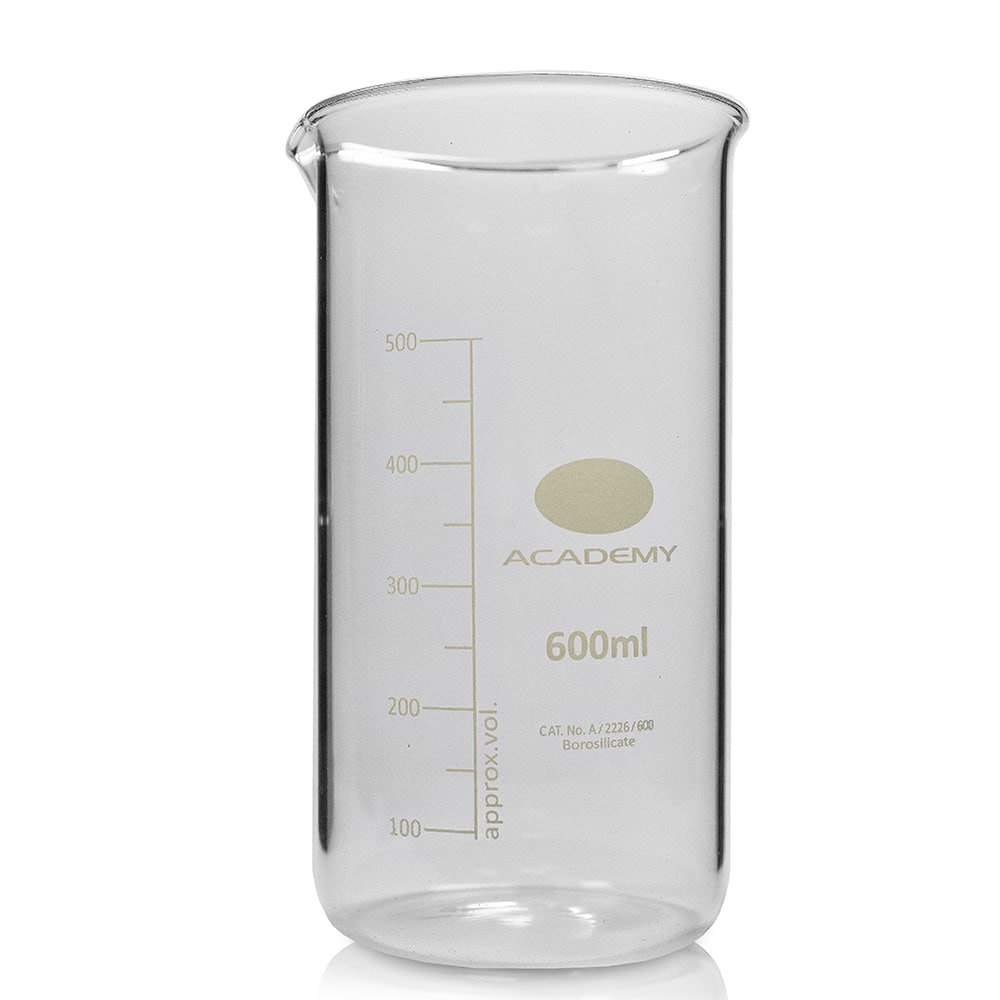 600ml Tall Form Academy Borosilicate Glass Beaker