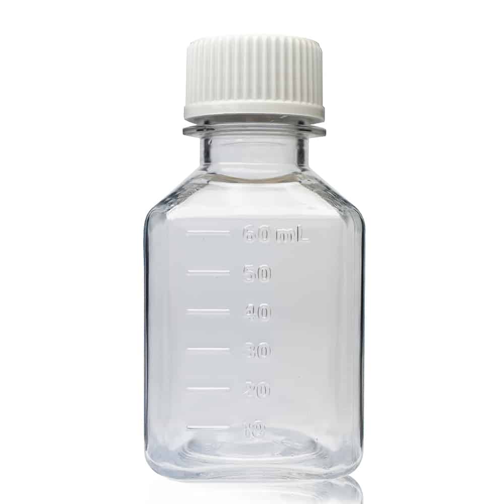 60ml Eisco Sterile PETG Media Bottles with HDPE Cap