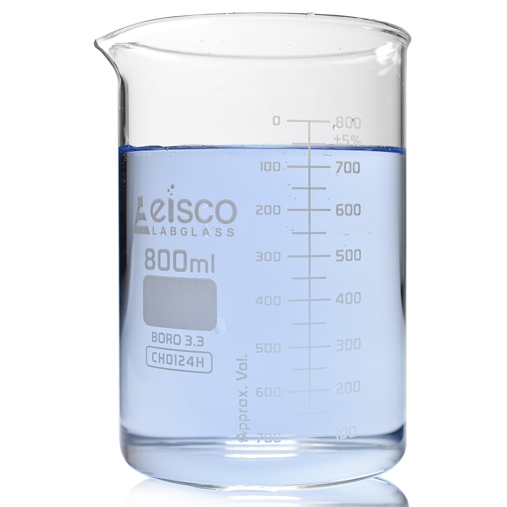 800ml Low Form Eisco Labglass Borosilicate Glass Beaker