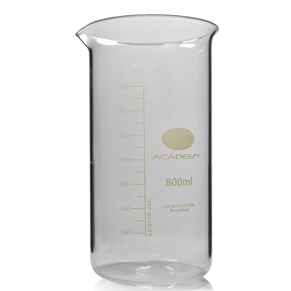 800ml Tall Form Academy Borosilicate Glass Beaker