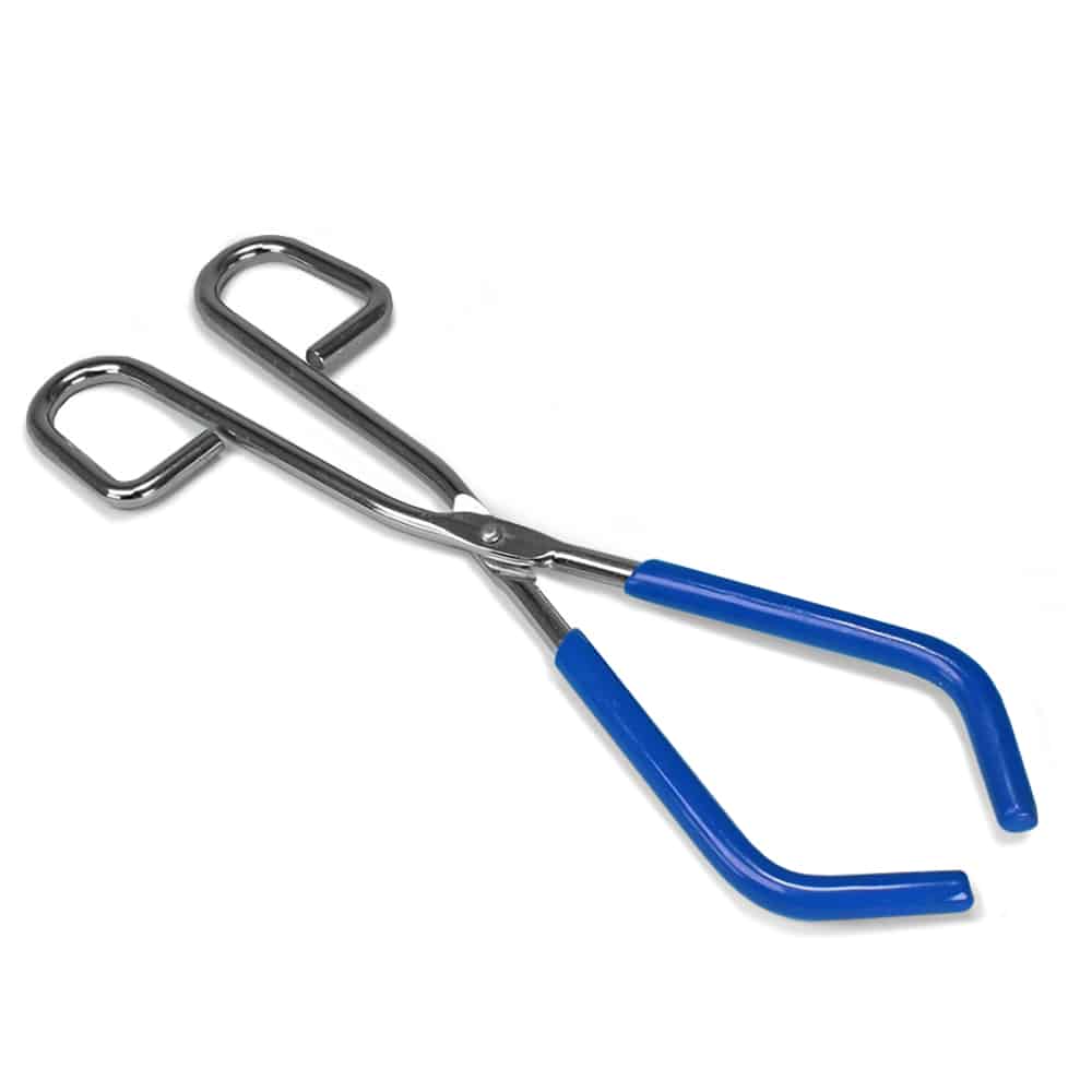 Academy Stainless Steel Beaker Tongs with Blue Rubber Coated Jaws