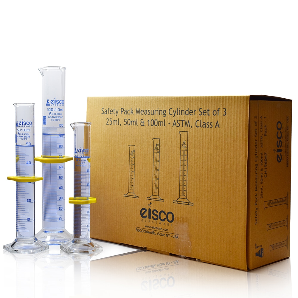 Borosilicate Glass Hex Measuring Cylinder Set
