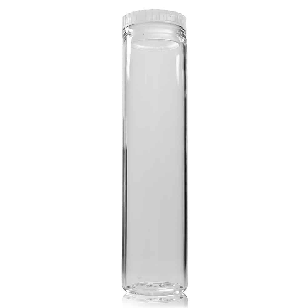 Soda Glass Specimen Tube with Polythene Stopper – 100 × 25 mm