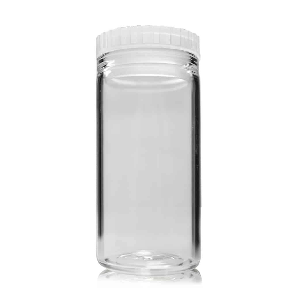 Soda Glass Specimen Tube with Polythene Stopper – 50 × 25 mm